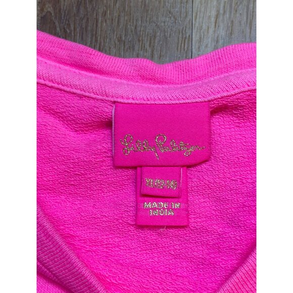 Lilly Pulitzer Girls Pink Eyelet Sleeve Top Size XL 12/14 - Picture 3 of 5